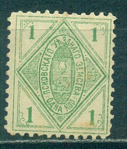 Псковский Уезд, 1892, Псков, 1 копейка №11 без клея